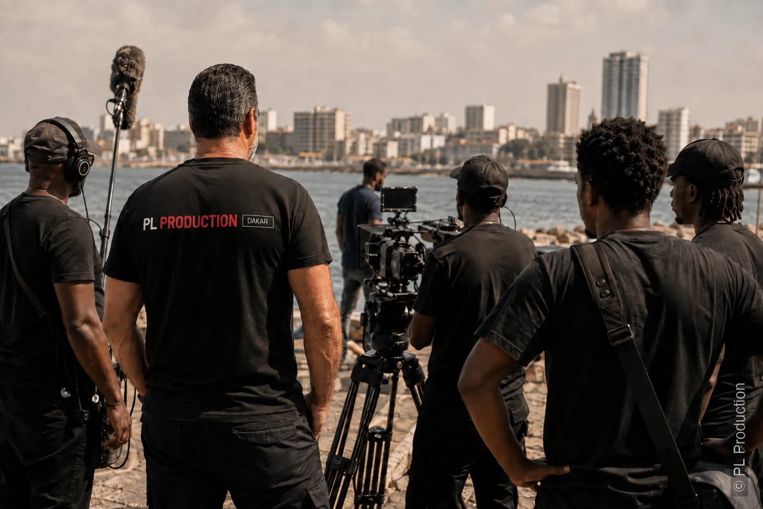 فريق PL Production أثناء التصوير في داكار