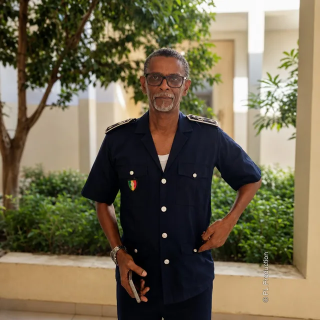 Pascal Feixes aux côtés de personnalités sénégalaises, sur un tournage ou un événement PL Production.